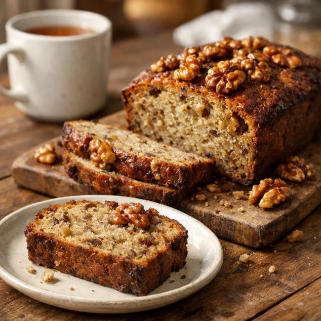 Caramelized Walnut Banana Bread