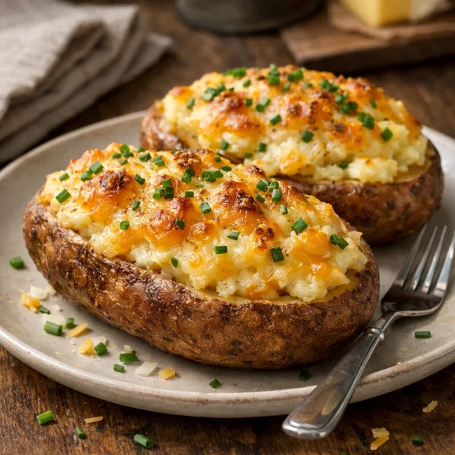 Cheddar & Chive Twice Baked Potatoes