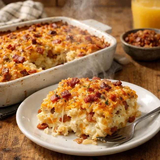 Cheddar Bacon Ranch Hash Brown Casserole