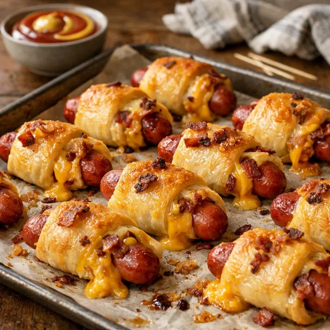 Cheesy Bacon Pigs in a Blanket