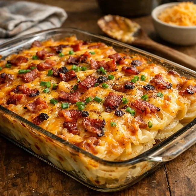 Cheesy Bacon Potato Casserole