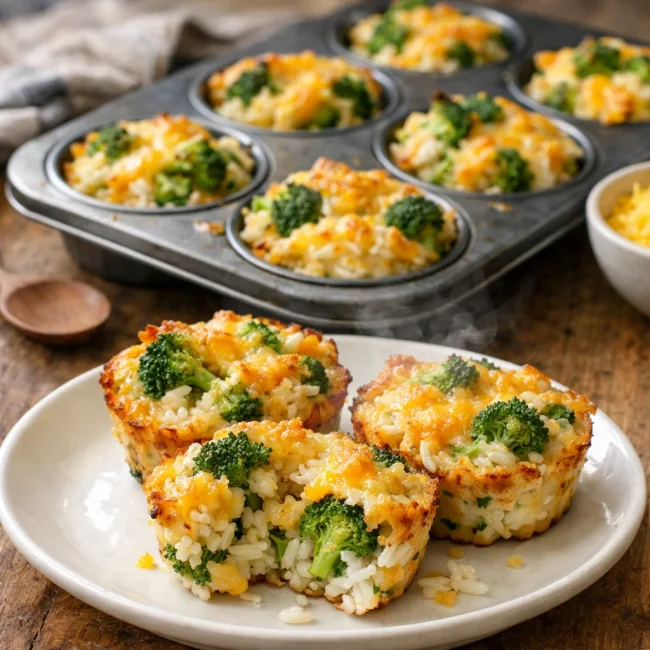 Cheesy Broccoli and Rice Cups