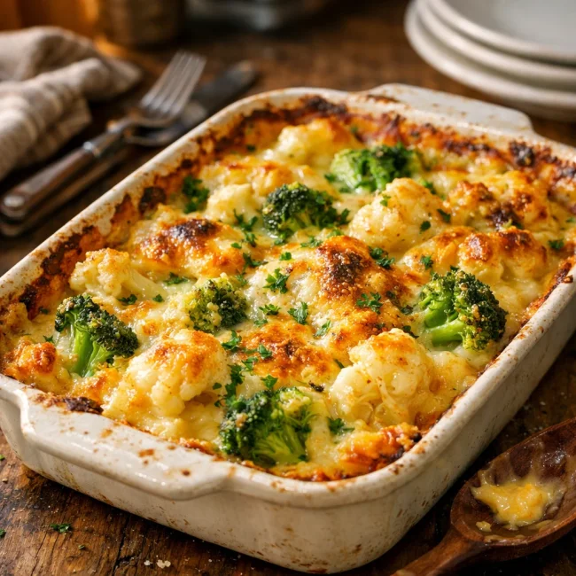 Cheesy Broccoli Cauliflower Delight