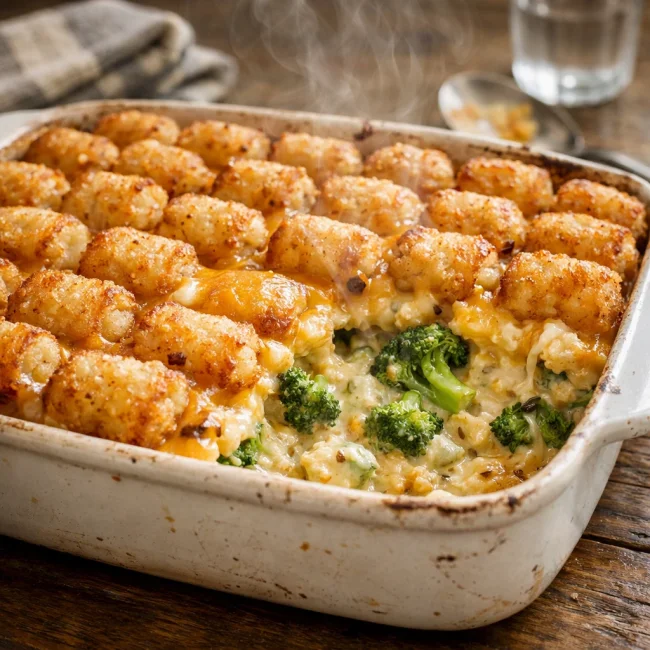 Cheesy Broccoli Tater-Tot Casserole