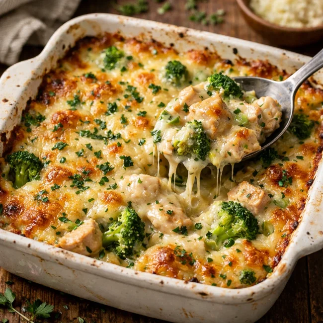 Cheesy Herb Chicken and Broccoli Casserole