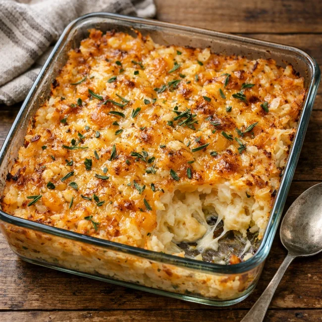 Cheesy Herb Hash Brown Casserole