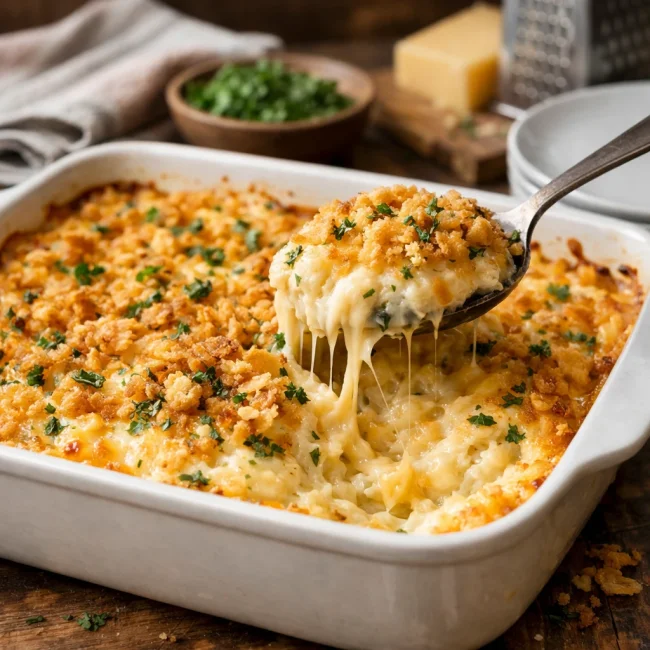 Cheesy Herb Infused Funeral Potatoes