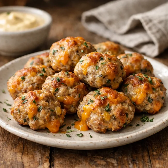 Cheesy Herb Sausage Bites