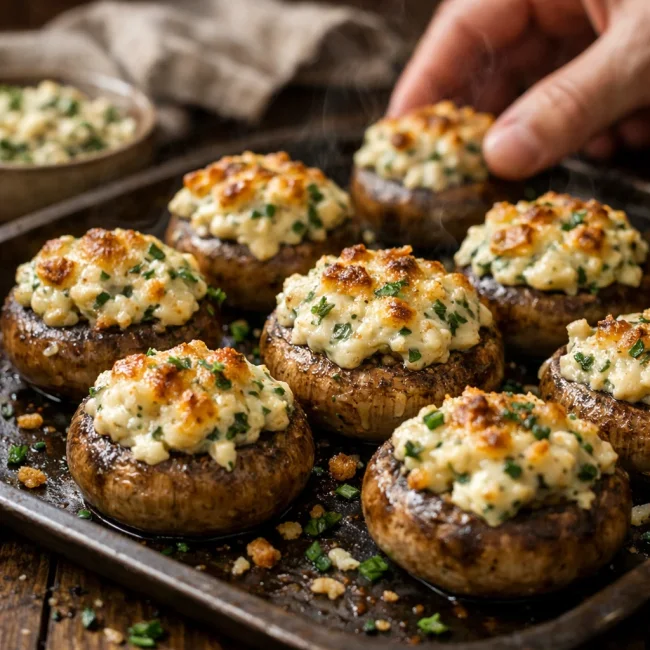 Cheesy Herb Stuffed Mushrooms