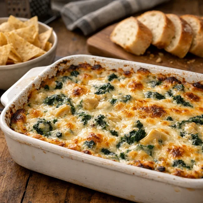 Cheesy Spinach Artichoke Dip