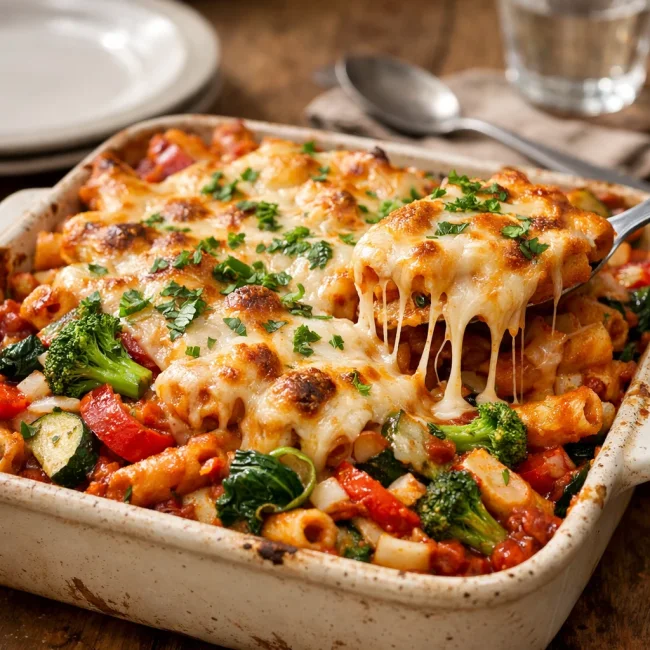 Cheesy Veggie Baked Ziti