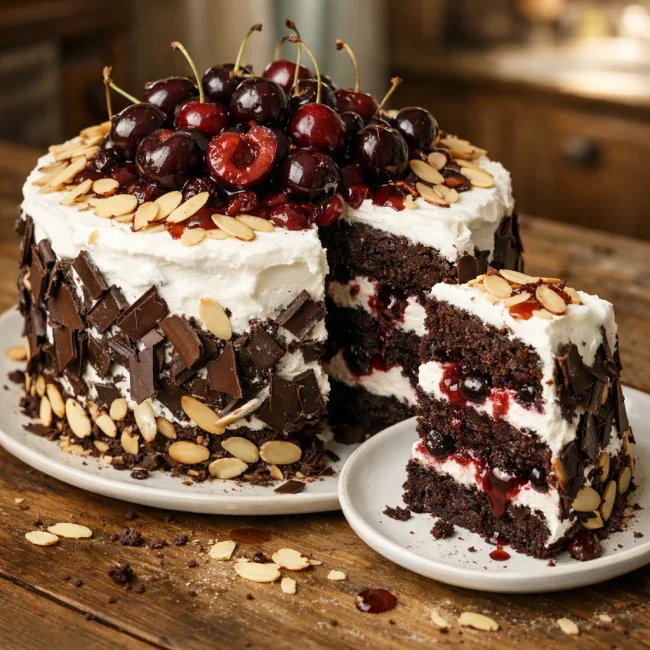 Cherry Almond Black Forest Cake