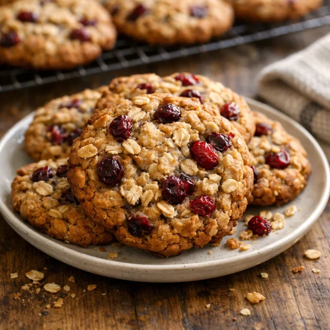 Chewy Cranberry Oat Cookies