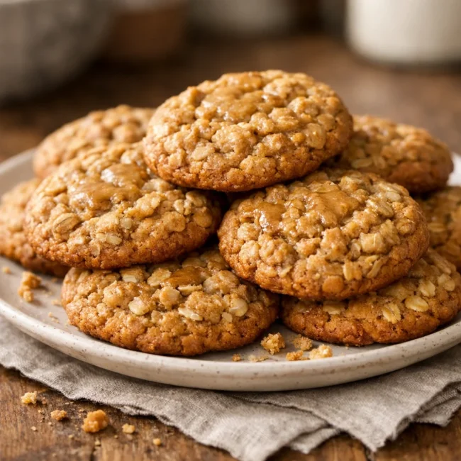 Chewy Peanut Butter Oatmeal Cookies