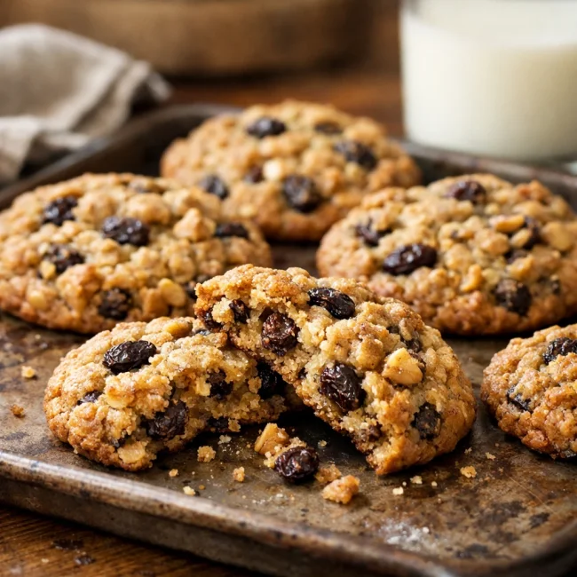 Chewy Walnut Oatmeal Raisin Cookies