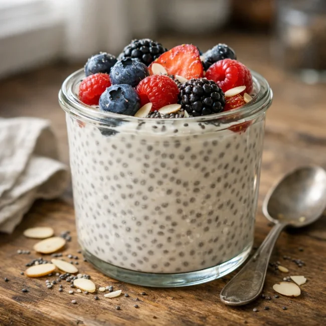 Chia Seed Pudding with Fresh Berries