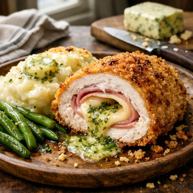 Chicken Cordon Bleu with Herb Butter
