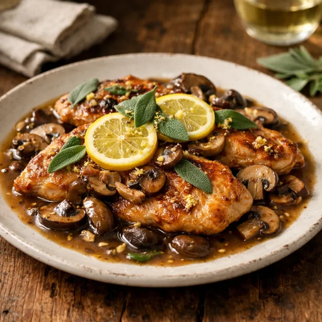 Chicken Marsala with Sage and Lemon