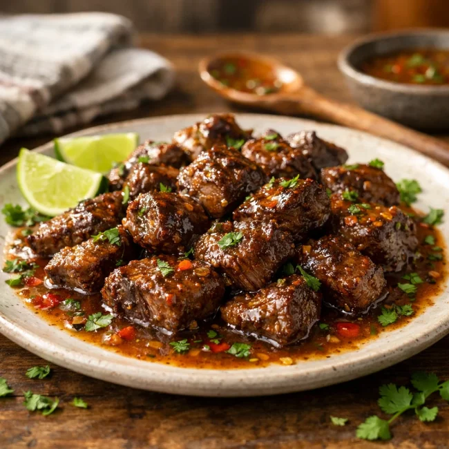 Chili Lime Beef Tips in Gravy