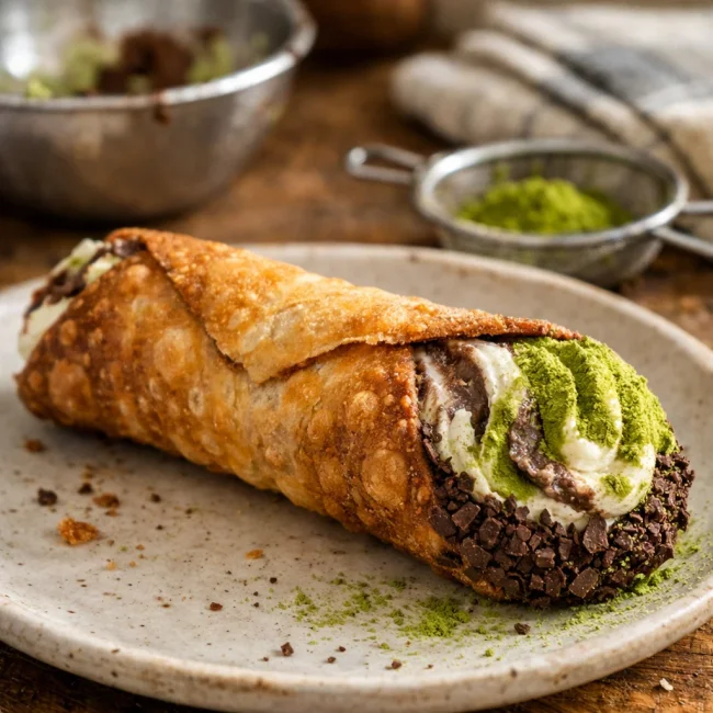 Choco-Matcha Cannoli
