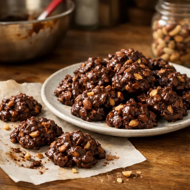 Choco-Nut Cluster No-Bake Cookies