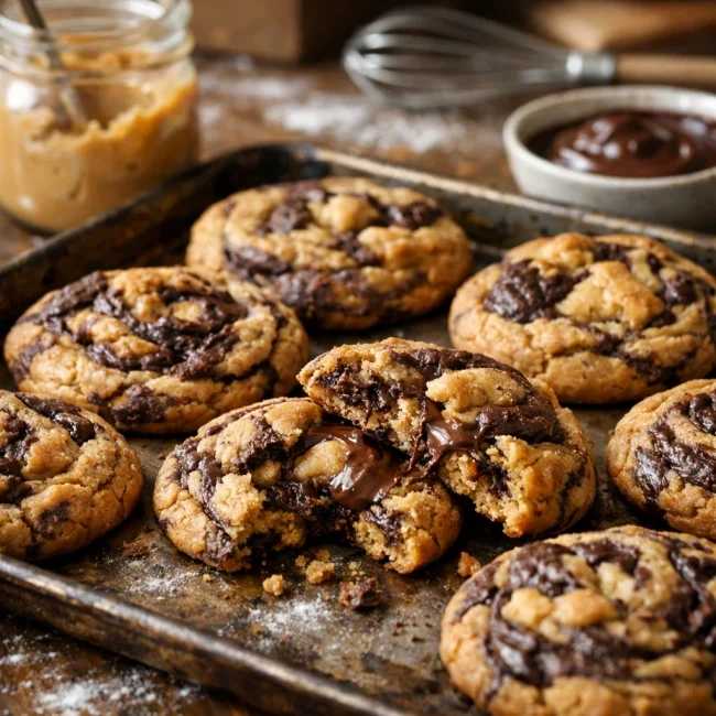 Choco-Swirl Peanut Butter Cookies