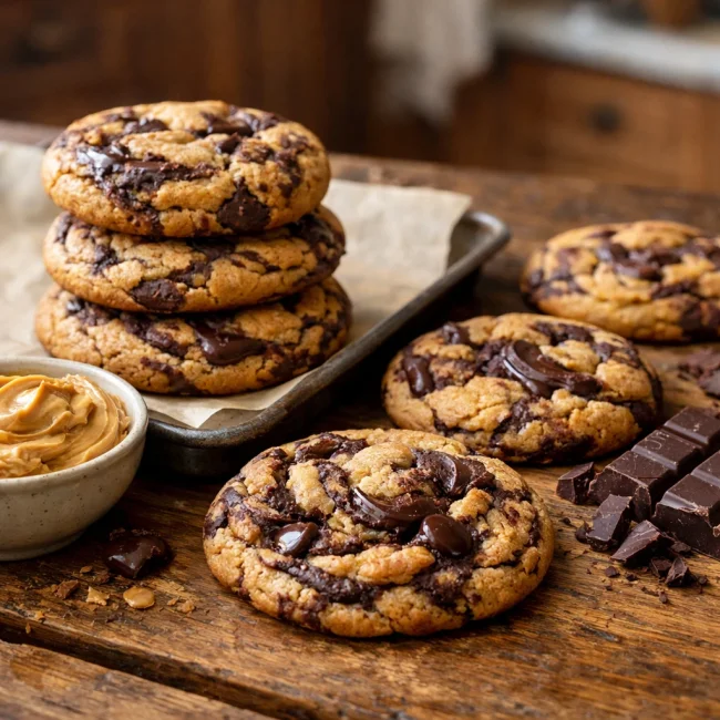 Choco-Swirled Peanut Butter Cookies