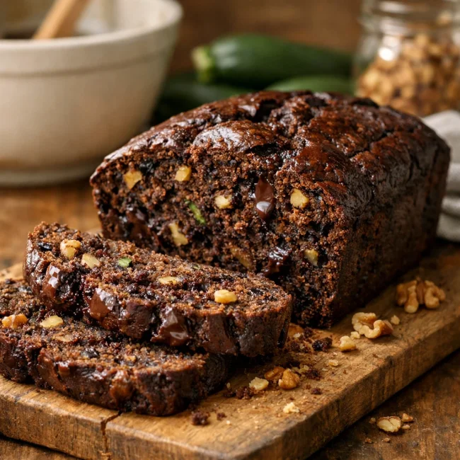 Choco Walnut Zucchini Bread