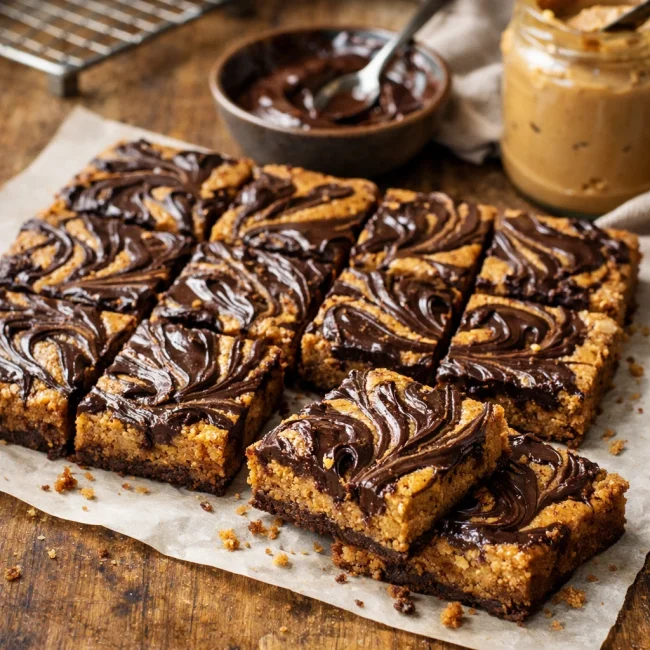 Chocolate Swirl Peanut Butter Bars