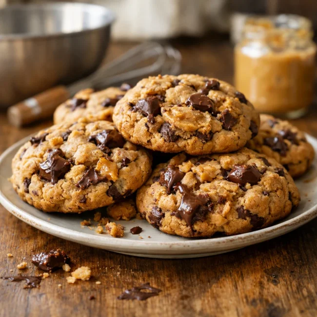 Chunky Chocolate Chip Peanut Butter Cookies