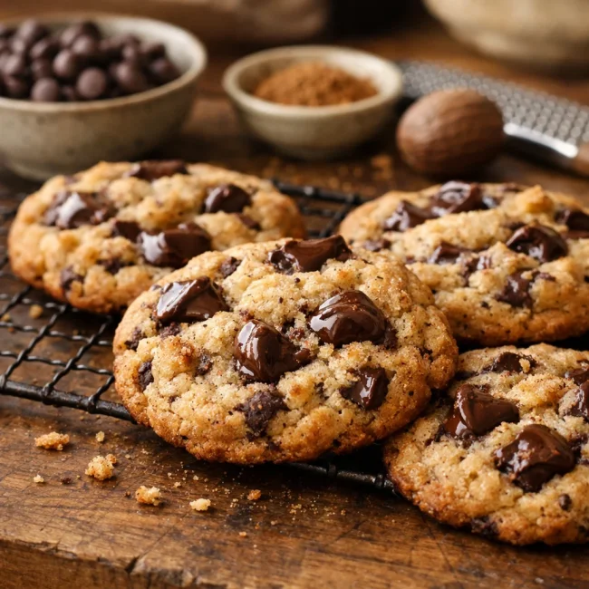Chunky Nutmeg Chocolate Chip Cookies