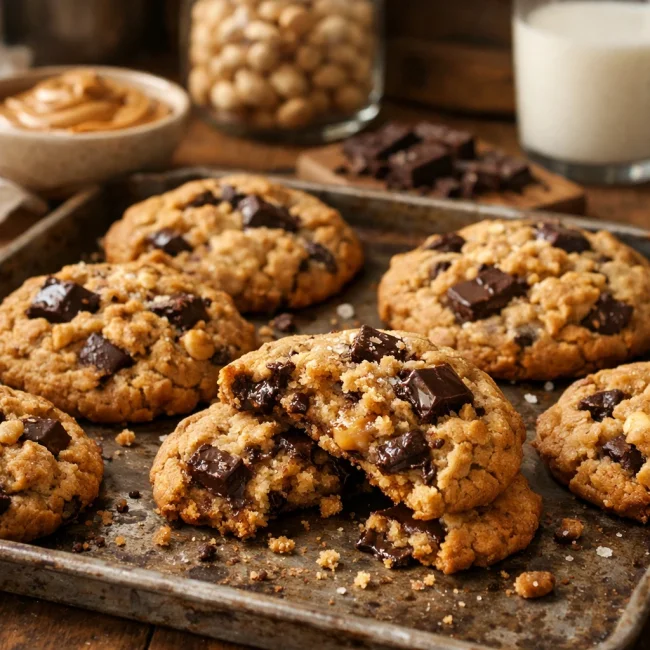 Chunky Peanut Butter & Chocolate Chip Cookies