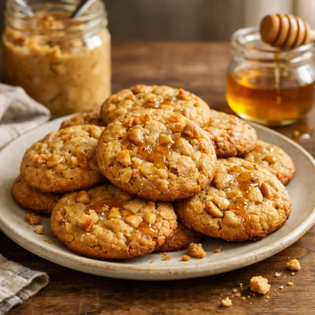 Chunky Peanut Butter & Honey Cookies