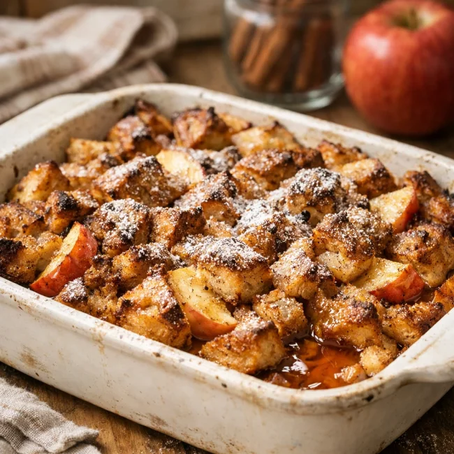 Cinnamon Apple Baked French Toast Casserole