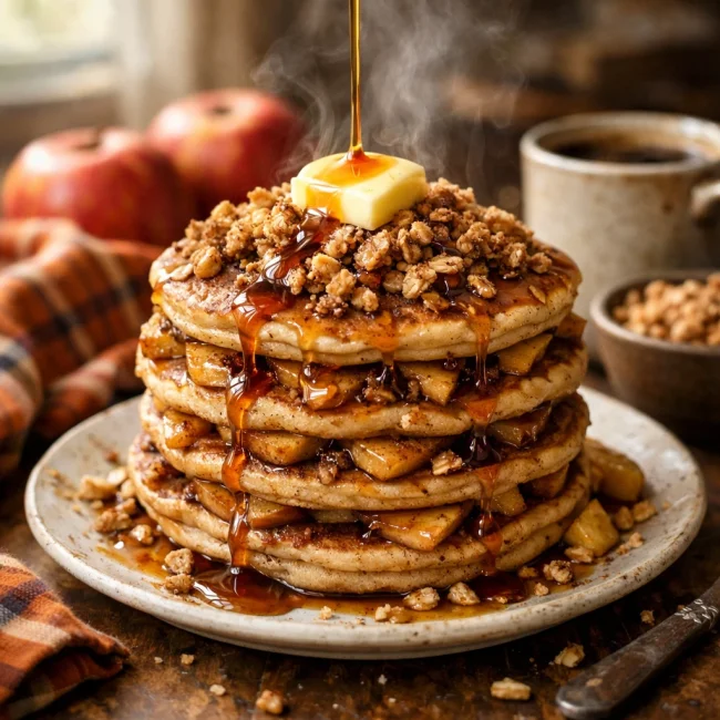 Cinnamon Apple Crisp Pancakes