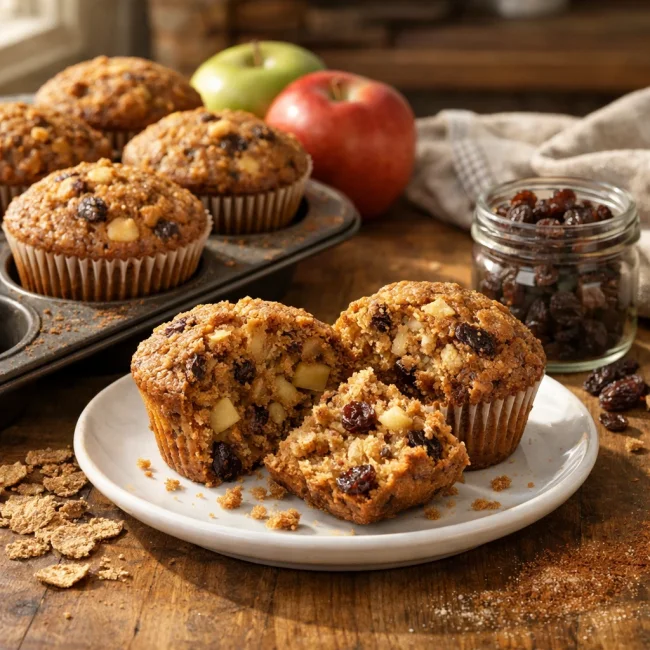 Cinnamon Apple Raisin Bran Muffins