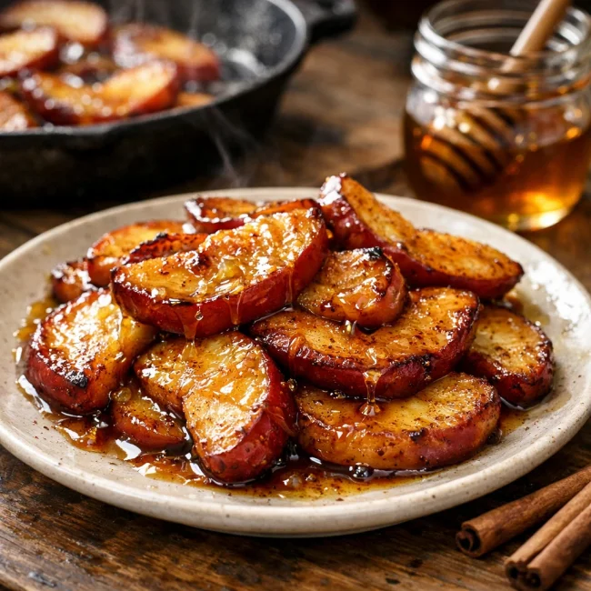 Cinnamon Honey Glazed Fried Apples