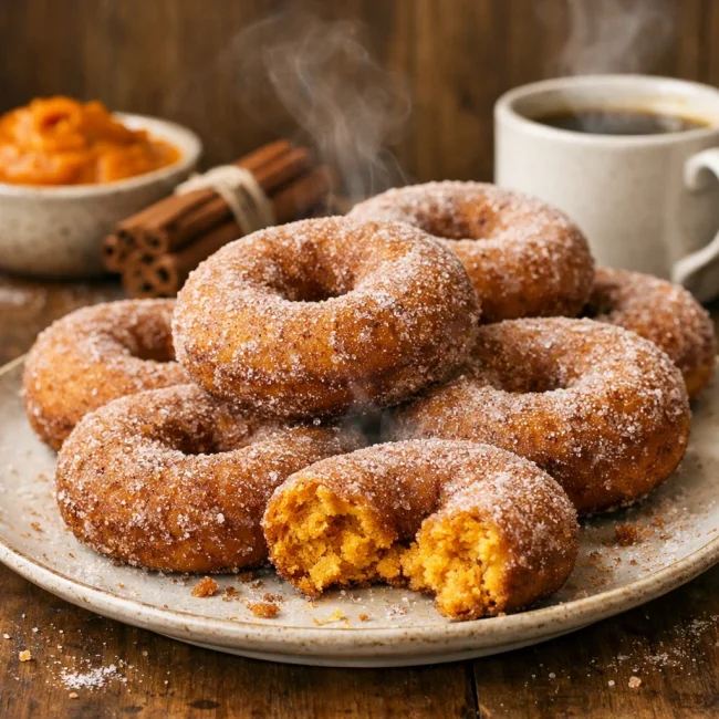 Cinnamon Pumpkin Spice Doughnuts