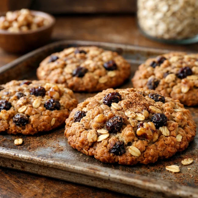 Cinnamon Walnut Oatmeal Raisin Cookies