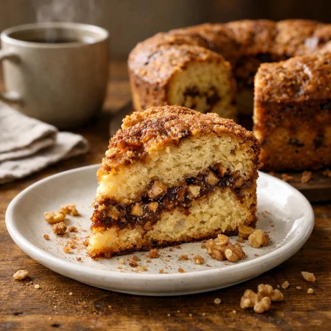 Cinnamon Walnut Swirl Coffee Cake