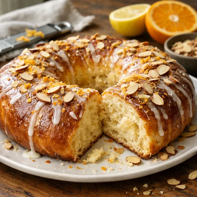 Citrus Almond King Cake