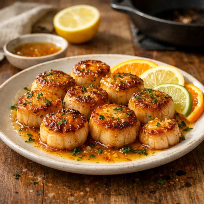 Citrus Glazed Seared Sea Scallops
