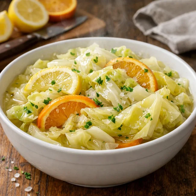 Citrus-Infused Boiled Cabbage