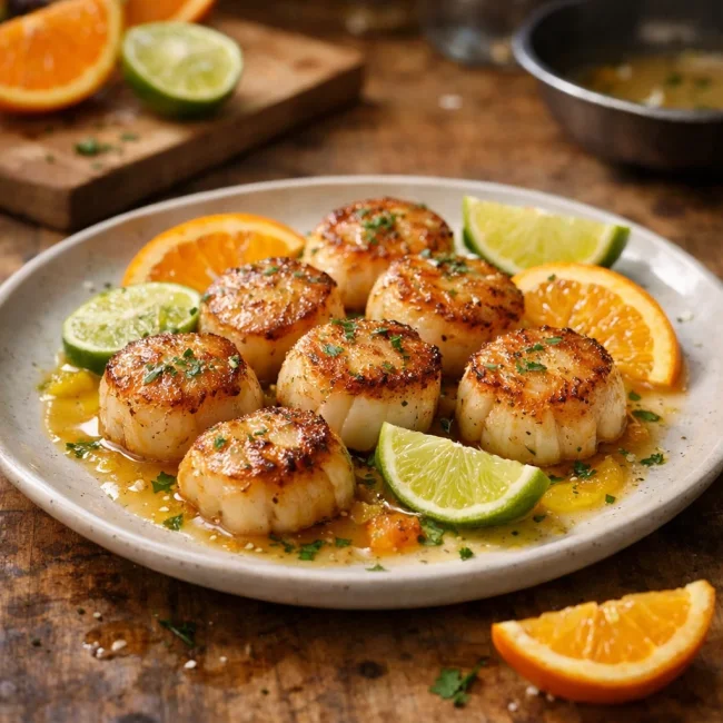 Citrus-Infused Seared Scallops