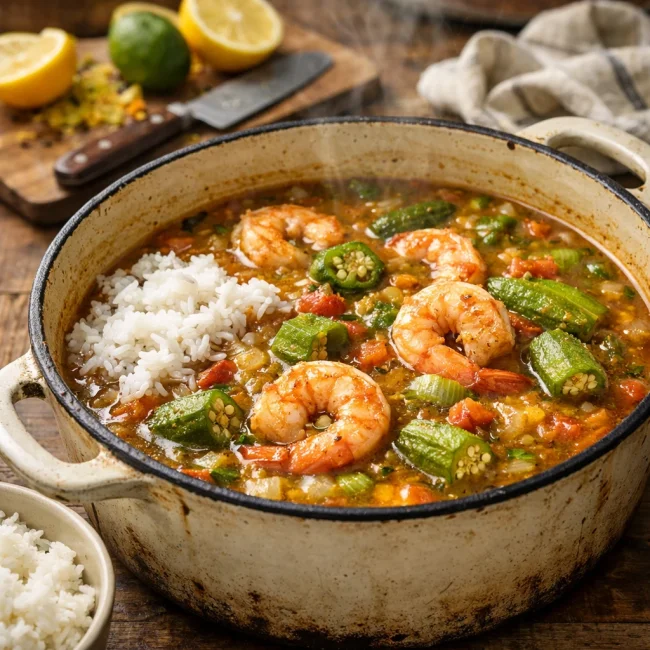 Citrus Shrimp and Okra Gumbo