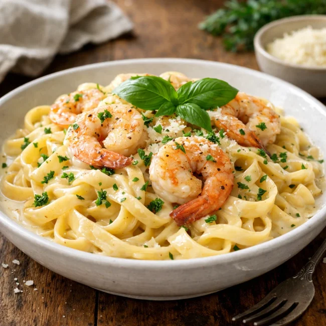 Classic Creamy Shrimp Pasta