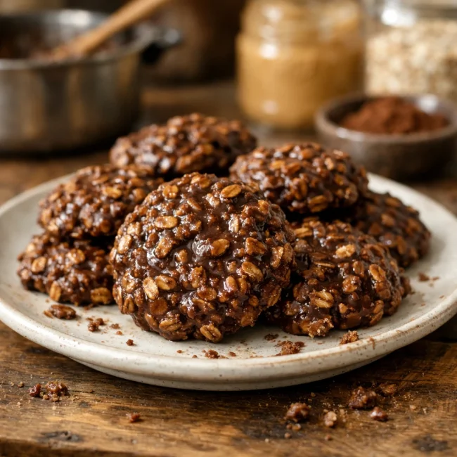 Classic No-Bake Cocoa Oat Cookies