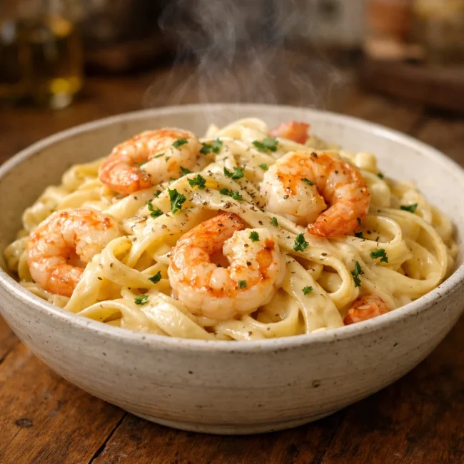 Classic Shrimp Fettuccine Alfredo