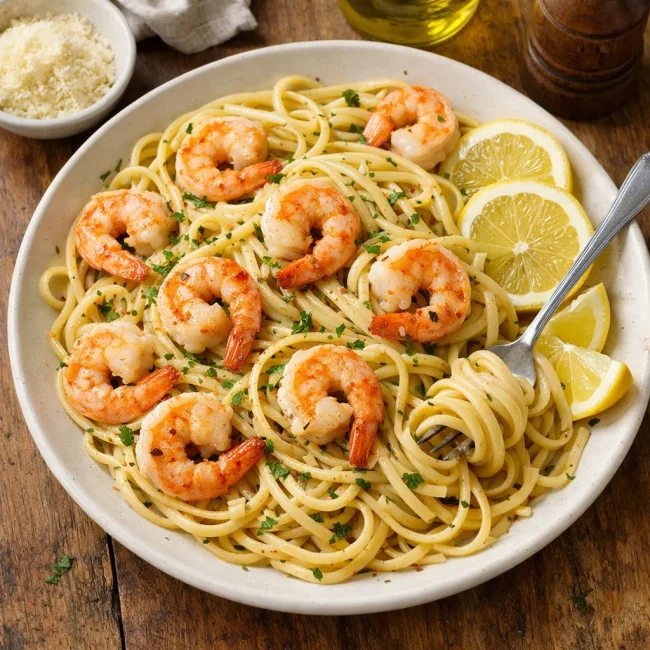 Classic Shrimp Scampi with Linguine
