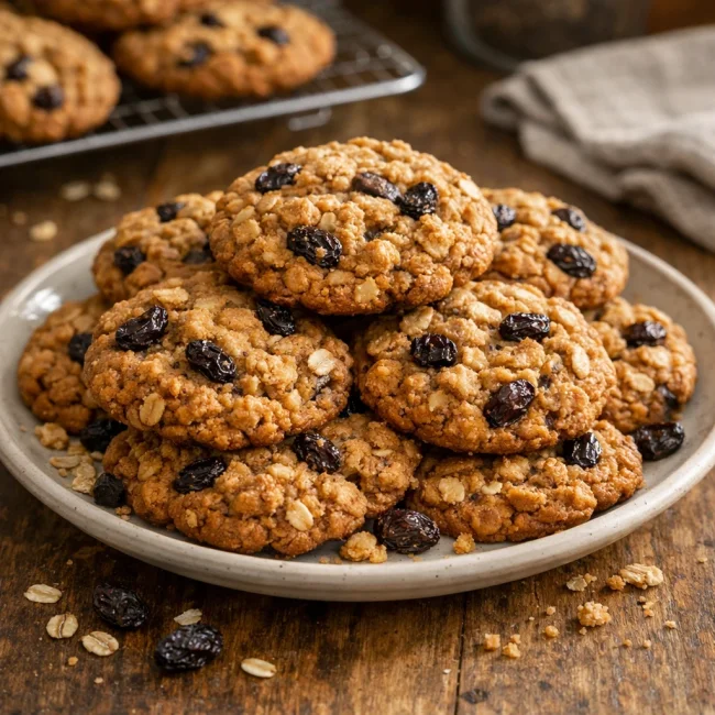 Classic Soft Oatmeal Raisin Cookies